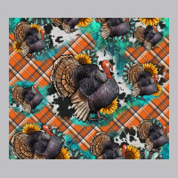 Thanksgiving Turkey Sunflower Turquoise Long Sleeve Tee | Teevron