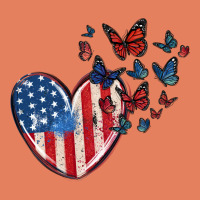 4th Of July American Flag Heart Butterfly Classic Tee | Teevron