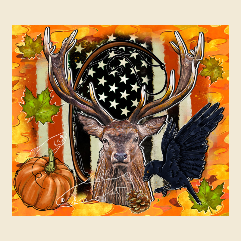 Crow And Deer Hunting Fall Camouflage Premium Hoodie by TumblerDesignByShophia | Teevron