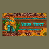 Preview Custom Cowboy Boots Sunflowers And Cactus License Plate Vintage Hoodie | Teevron