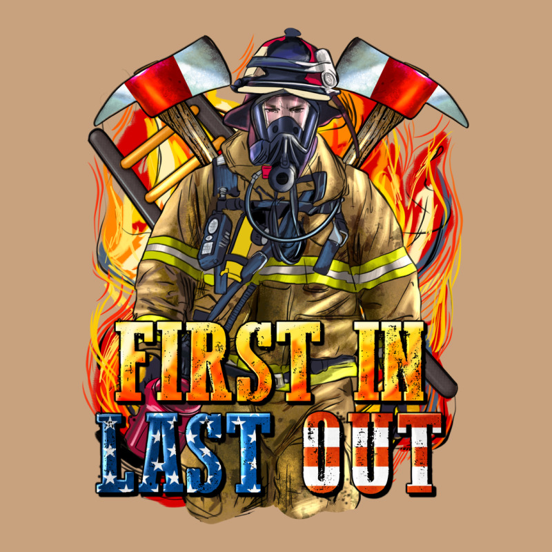 First In Last Out American Firefighter Vintage Tee by LillyAllenDesigns | Teevron