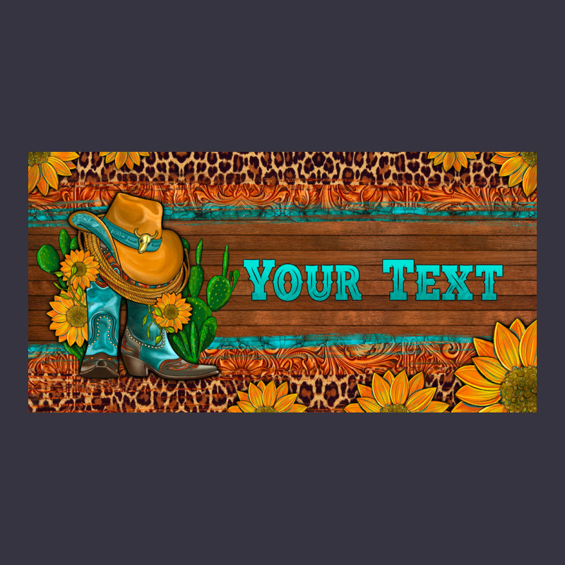 (preview)custom Cowboy Boots Sunflowers And Cactus License Plate Vintage Hoodie by Artiststas | Teevron