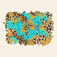 Glitter Leopard Turquoise Background Vintage Tee | Teevron