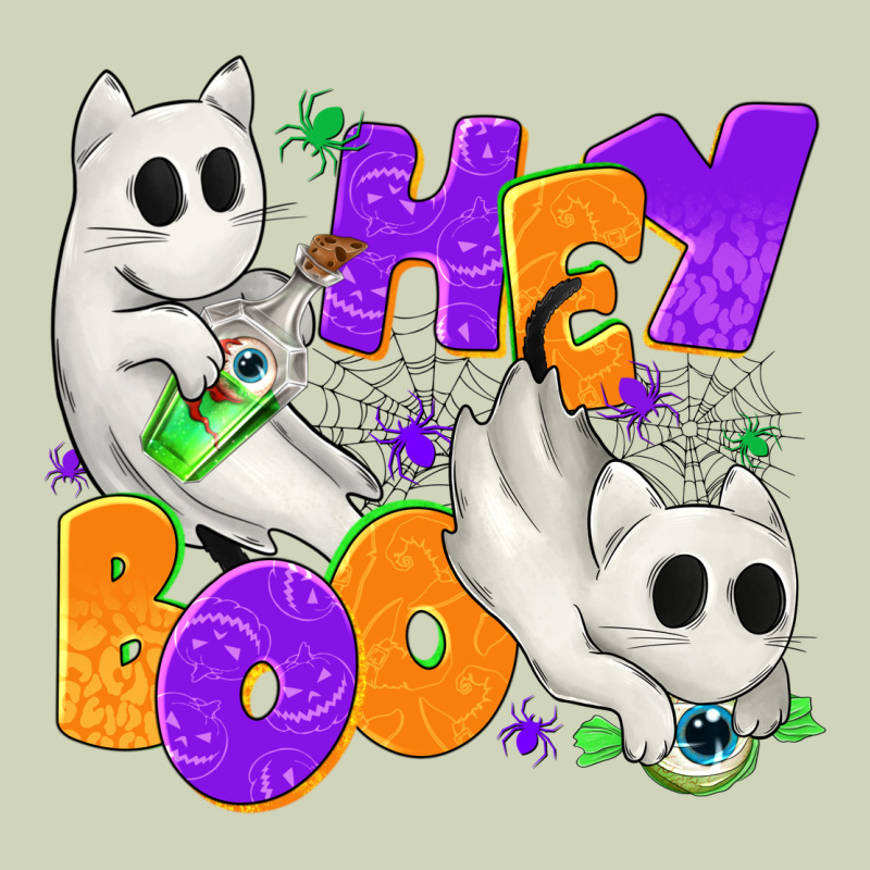 Hey Boo With Ghost Cats Heavyweight Hoodie by texasbilliewilder | Teevron