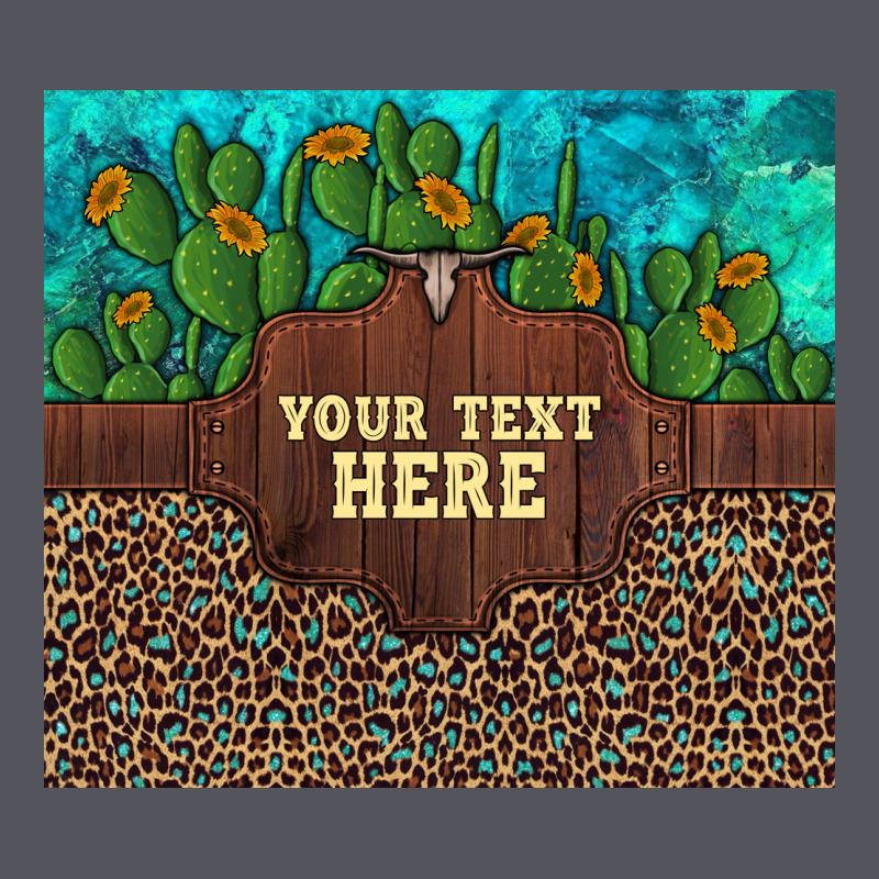 Preview Custom Cactus And Sunflowers Leopard Turquoise Vintage Hoodie by Artiststas | Teevron