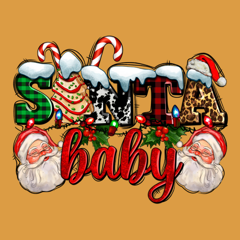 Santa Baby With Santa And Christmas Tree Cake Urban Heavy Tee by AdoDesignShop | Teevron