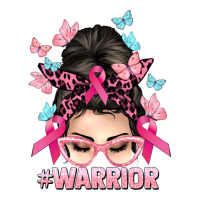 Warrior Cancer messy bun Cancer Awareness | Teevron
