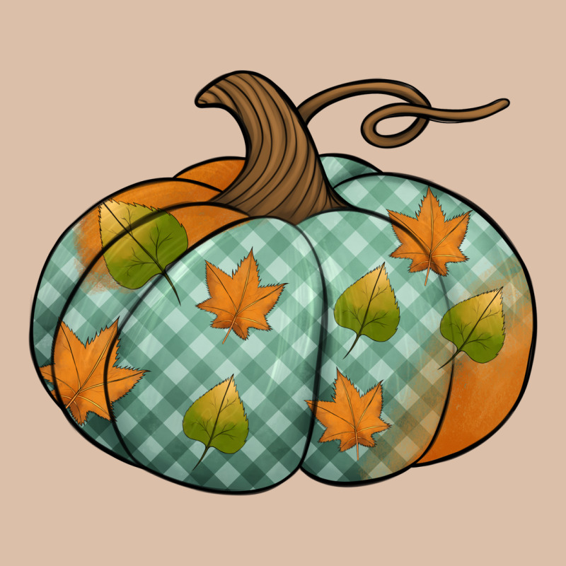 Blue Plaid Autumn Pumpkin Urban Heavy Tee by Jasminsmagicworld | Teevron