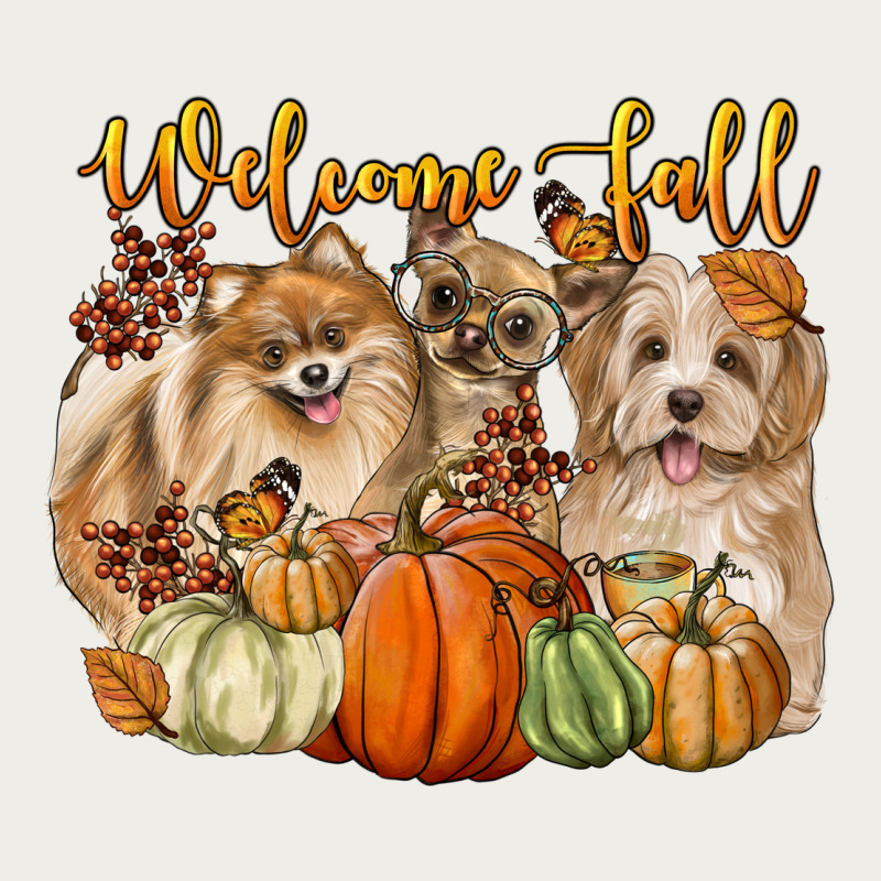 Welcome Fall With Dogs Zipper Hoodie by LillyAllenDesigns | Teevron