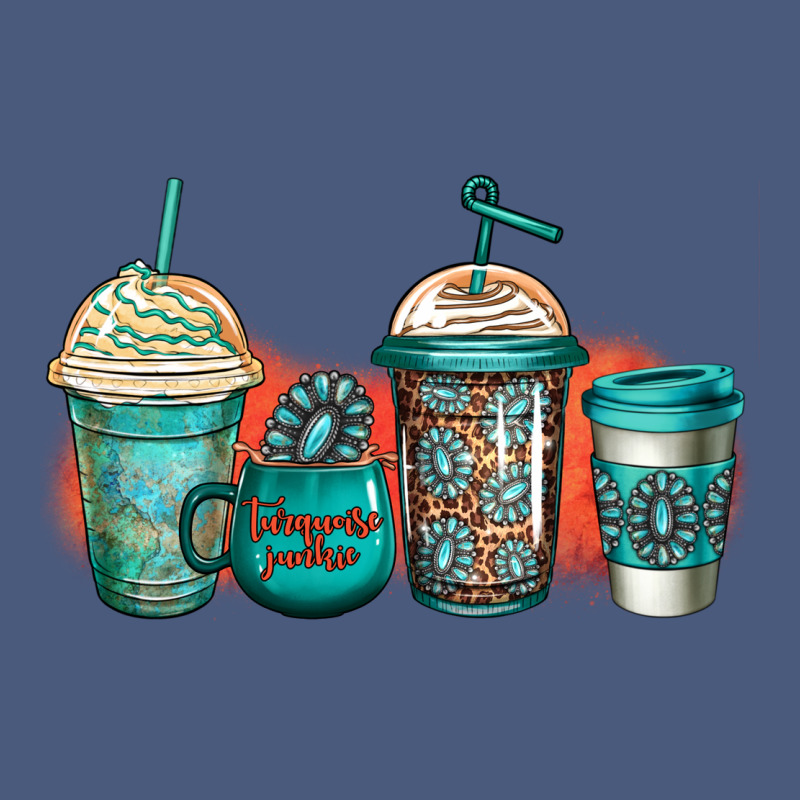 Turquoise Junkie Coffee Cups Vintage Hoodie by Jasminsmagicworld | Teevron