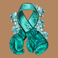 Ovarian Cancer Teal Ribbon With Boxing Gloves Long Sleeve Tee | Teevron