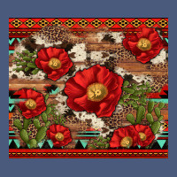 Red Flower And Cactus With Cowhide And Aztec Vintage Hoodie | Teevron