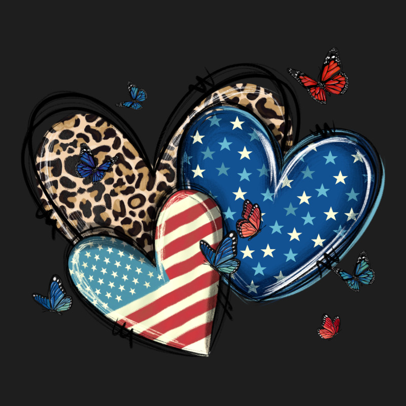 American Flag Leopard Hearts Classic Tee by MaliasSmallBusiness | Teevron