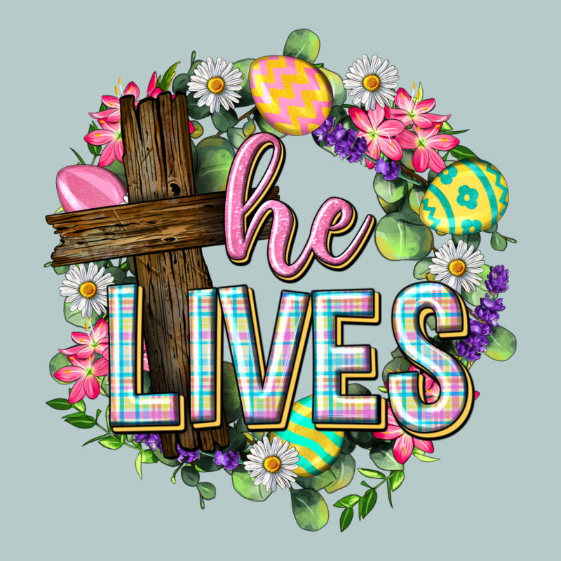 He Lives Easter With Flowers Heavy Core Tee by Neo Western | Teevron