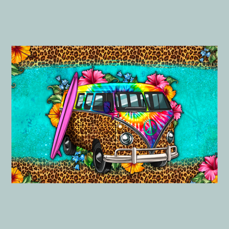 Hippie Van Floral Skinny Metal Can Holder Heavy Core Tee by HRA Design Shop | Teevron