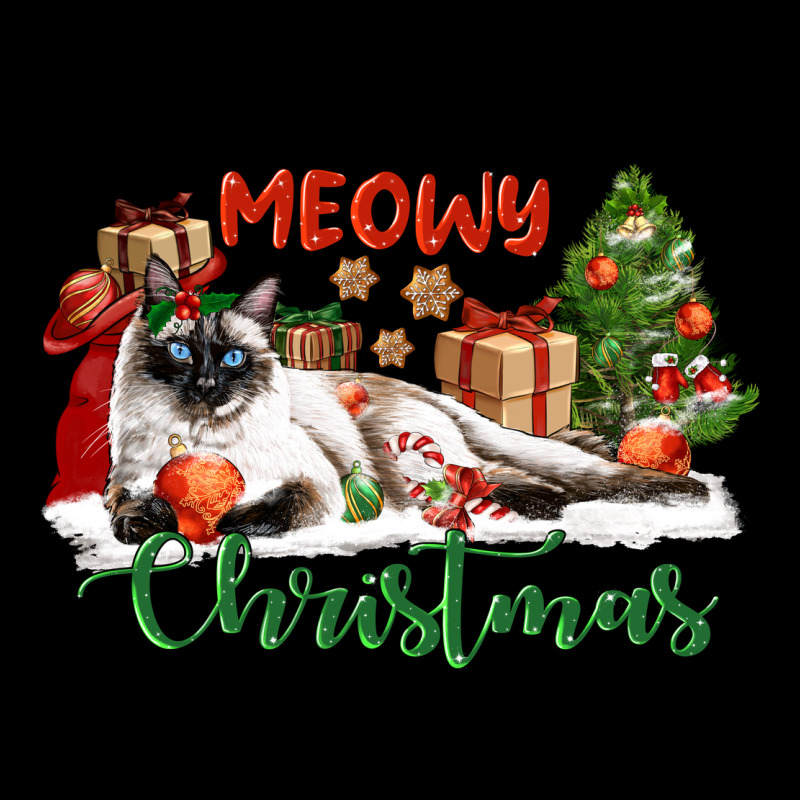 Siamese Cat Meowy Christmas Zipper Hoodie by LillyAllenDesigns | Teevron