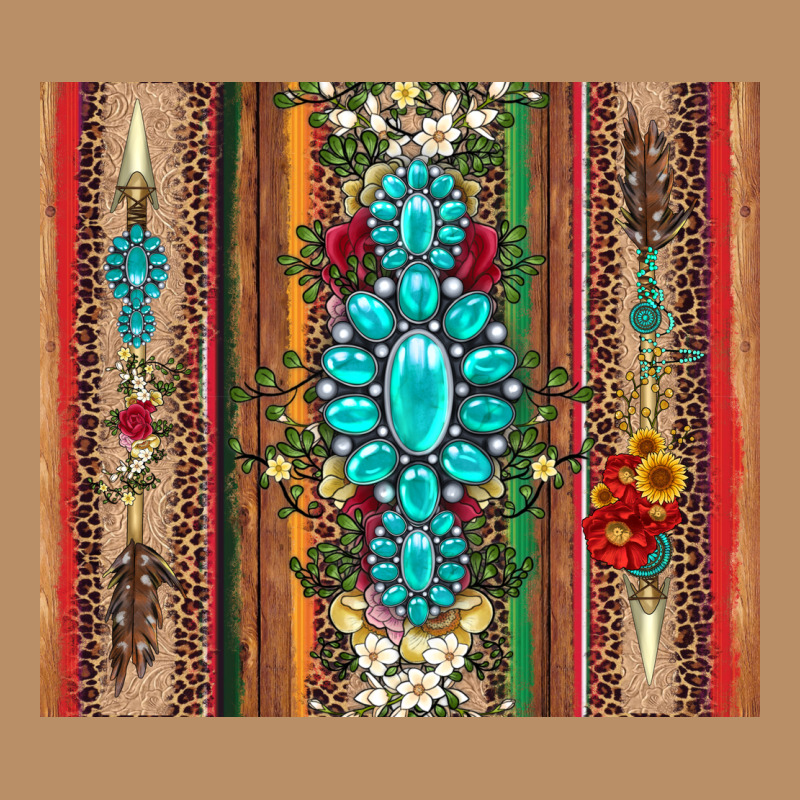 Gemstone Flowers Arrow With Leopards And Serape Vintage Hoodie by Artiststas | Teevron