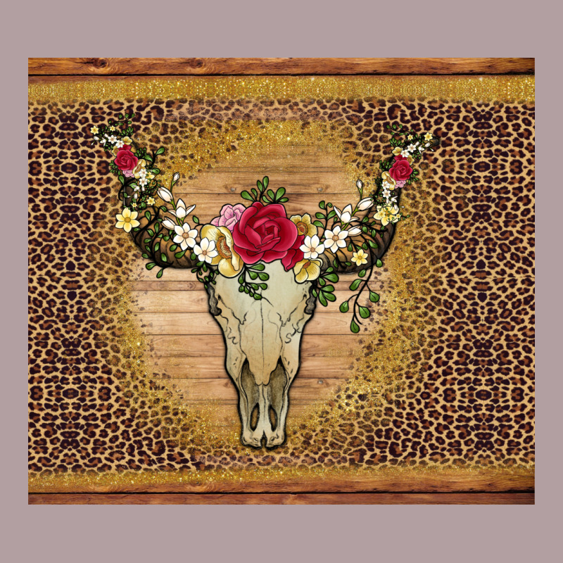 Bull Skull Flowers Glitter And Leopard Vintage Hoodie by Artiststas | Teevron