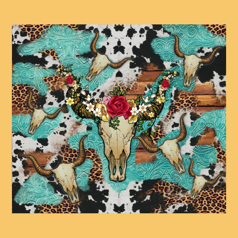Bull Skull Flowers Cowhides And Leopard Vintage Hoodie by Artiststas | Teevron