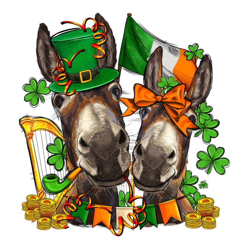 St Patricks Donkeys With  Shamrocks Premium Tee by AdoDesignShop | Teevron
