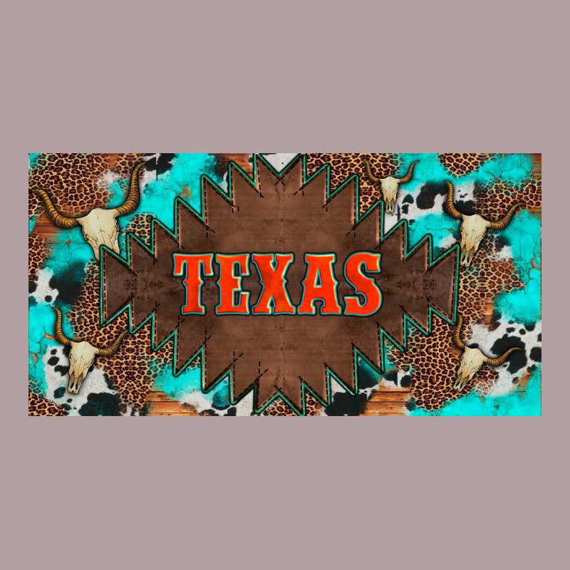 Western Texas And Bullskulls With Turquoise And Leopard Licanse Plate Vintage Hoodie by Artiststas | Teevron