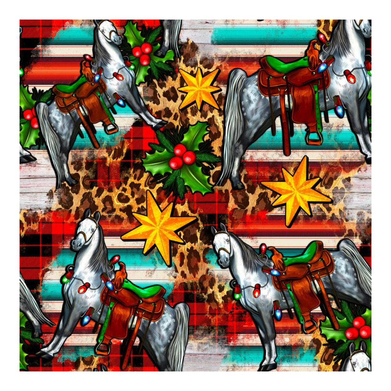Christmas Horse Leopard Tartan Premium Tee by FaDigitalArtStudio | Teevron