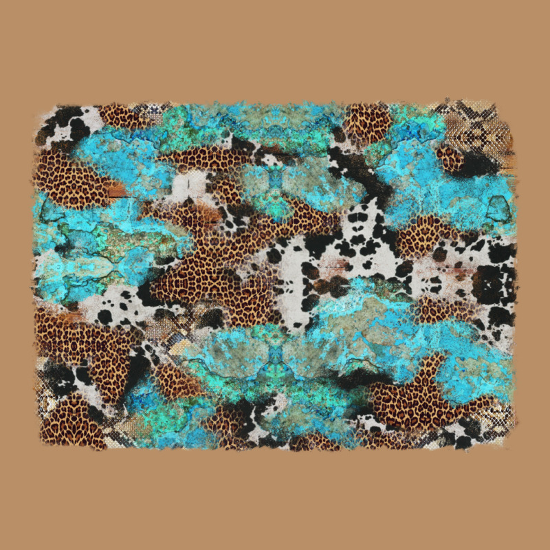 Western Cowhide And Leopard With Turquoise Background Vintage Hoodie by Artiststas | Teevron