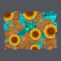 Sunflower Turquoise And  Leather Background Vintage Hoodie | Teevron