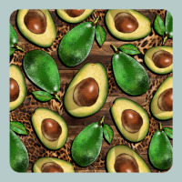 Avocados With Wood And Leopard Background Mug  Coaster Heavy Core Tee | Teevron