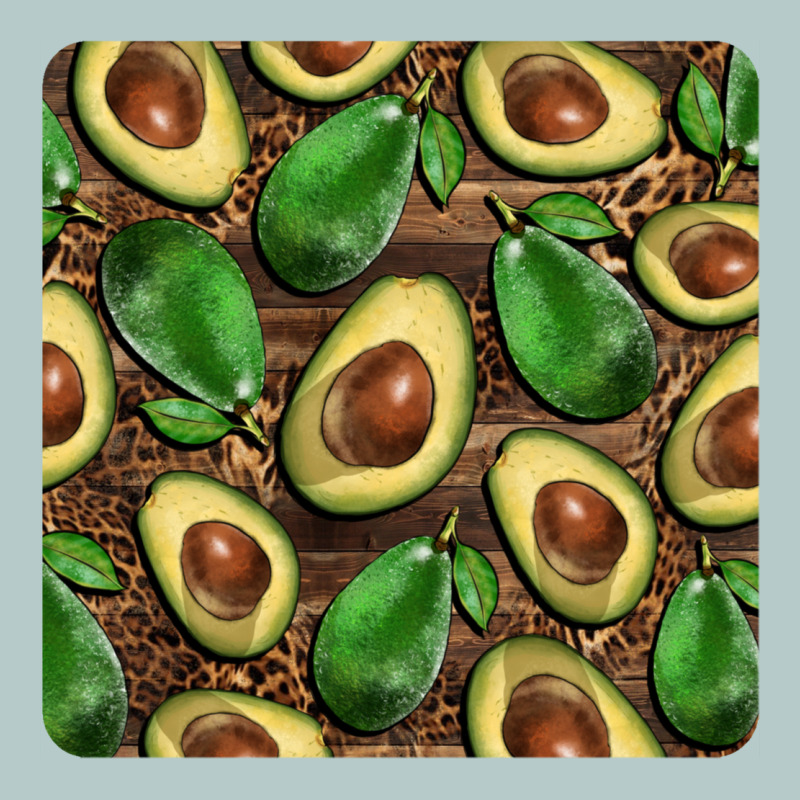 Avocados With Wood And Leopard Background Mug  Coaster Heavy Core Tee by BarkalooDesign | Teevron