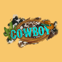 Western Cowboy And Hat With Cactus And Cowhide Vintage Hoodie | Teevron