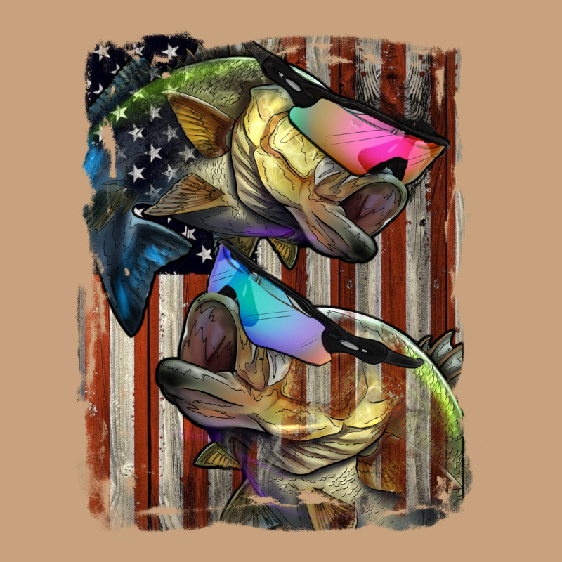 American Flag With Bass Fish Vintage Tee by LillyAllenDesigns | Teevron