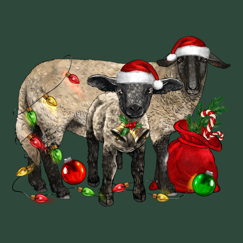 Christmas Suffolk Sheep And Baby Suffolk Sheep Zipper Hoodie by LillyAllenDesigns | Teevron