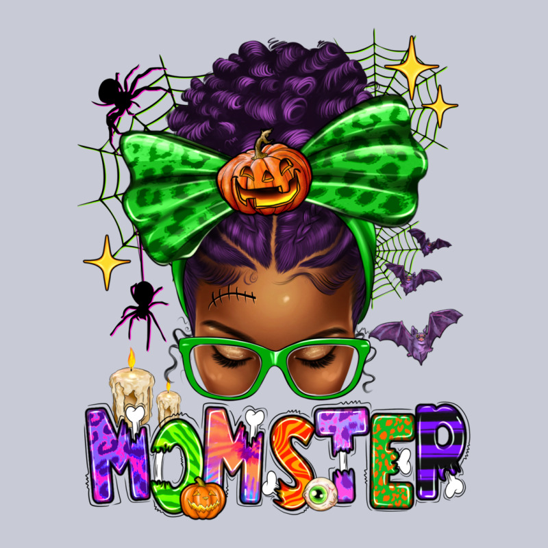 Halloween Afro Messy Bun Momster Heavyweight Hoodie by texasbilliewilder | Teevron