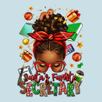 Santa's Favorite Secretary Afro Messy Bun Ladies Tee | Teevron