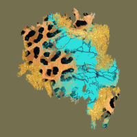 Glitter Leopard Turquoise Patch Vintage Hoodie | Teevron