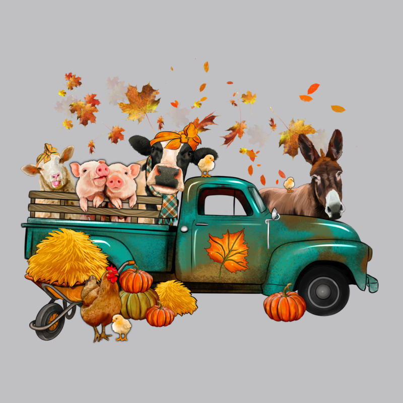 Fall Farm Animals Truck Nancy Long Sleeve Tee by NancyCooperArtShop | Teevron