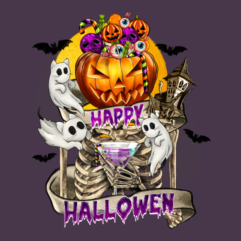 Happy Halloween With Skeleton Heavyweight Hoodie by texasbilliewilder | Teevron