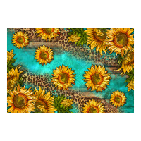 western sunflowers skinny metal can holder | Teevron