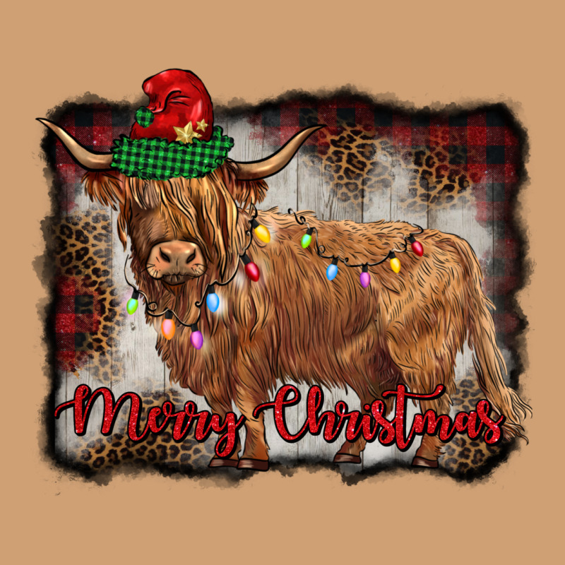 Merry Christmas Highland Cow Vintage Tee by BarkalooDesign | Teevron