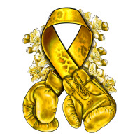 Childhood Cancer yellow ribbon with boxing gloves | Teevron