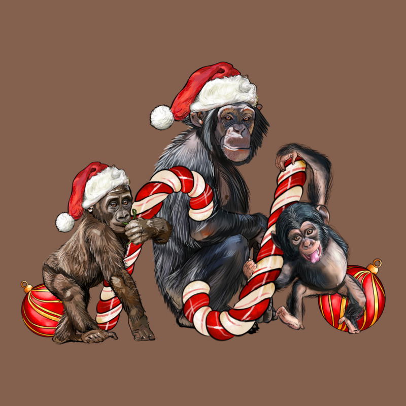 Christmas Chimpanzee And Gorilla Zipper Hoodie by LillyAllenDesigns | Teevron