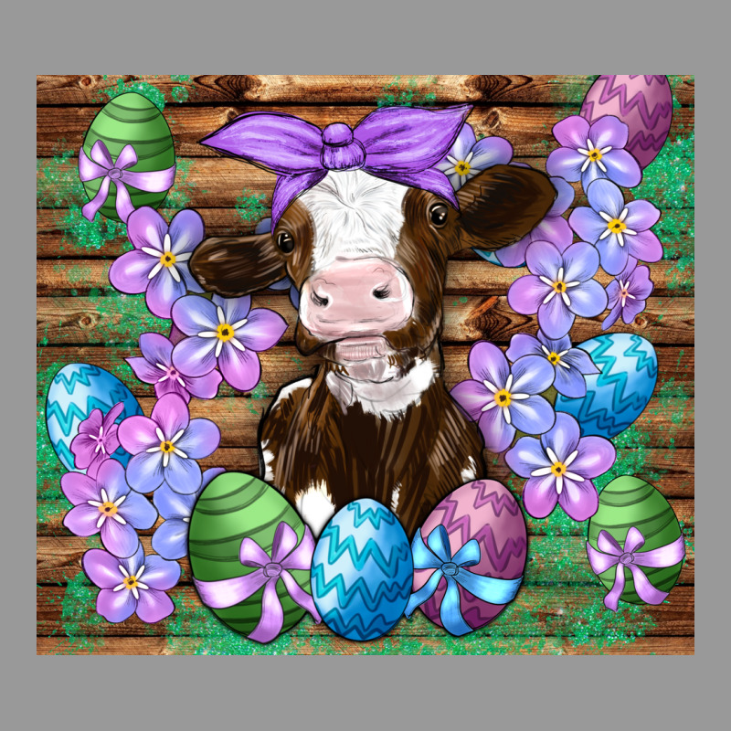 Easter Cow Eggs Flowers Daisys Vintage Hoodie by Artiststas | Teevron