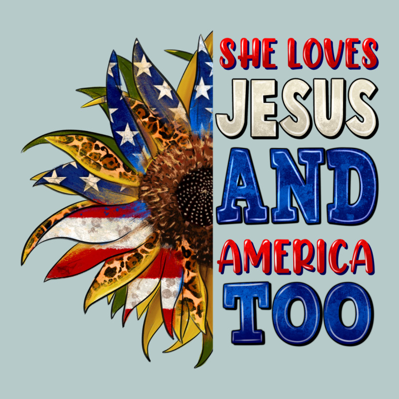 She Loves Jesus And America Too 4th Of July Heavy Core Tee by CowGirlArtShop | Teevron