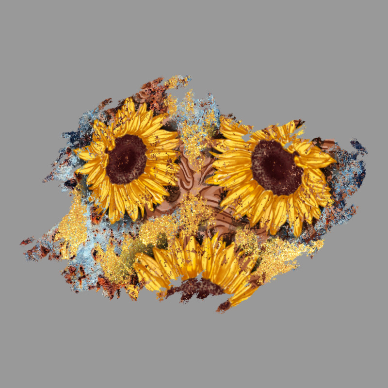Sunflower Glitter Leather Patch Vintage Hoodie by AdoDesignShop | Teevron