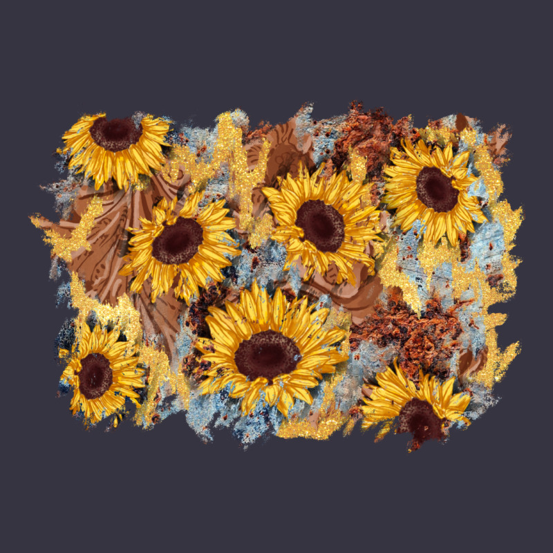 Sunflower Glitter Leather Background Vintage Hoodie by AdoDesignShop | Teevron