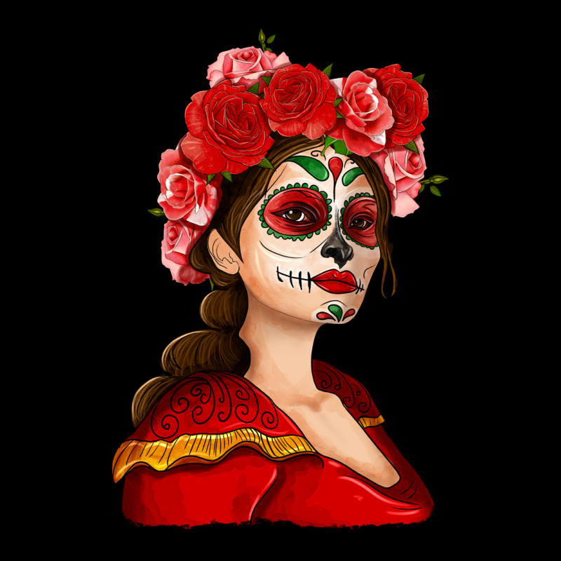Sugar Skull Girl Premium Sweatshirt by NancyCooperArtShop | Teevron