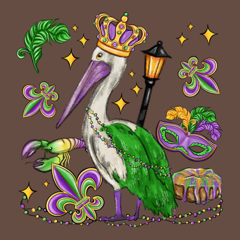 Mardi Gras Pelican Long Sleeve Tee by MaliasSmallBusiness | Teevron