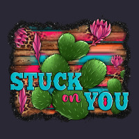 Stuck On You Heart Cactus Serape Leopard Background Vintage Tee | Teevron