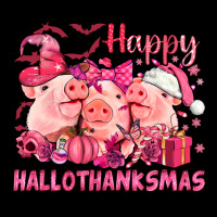 Happy Hallothanksmas Pigs Pink Long Sleeve Tee | Teevron